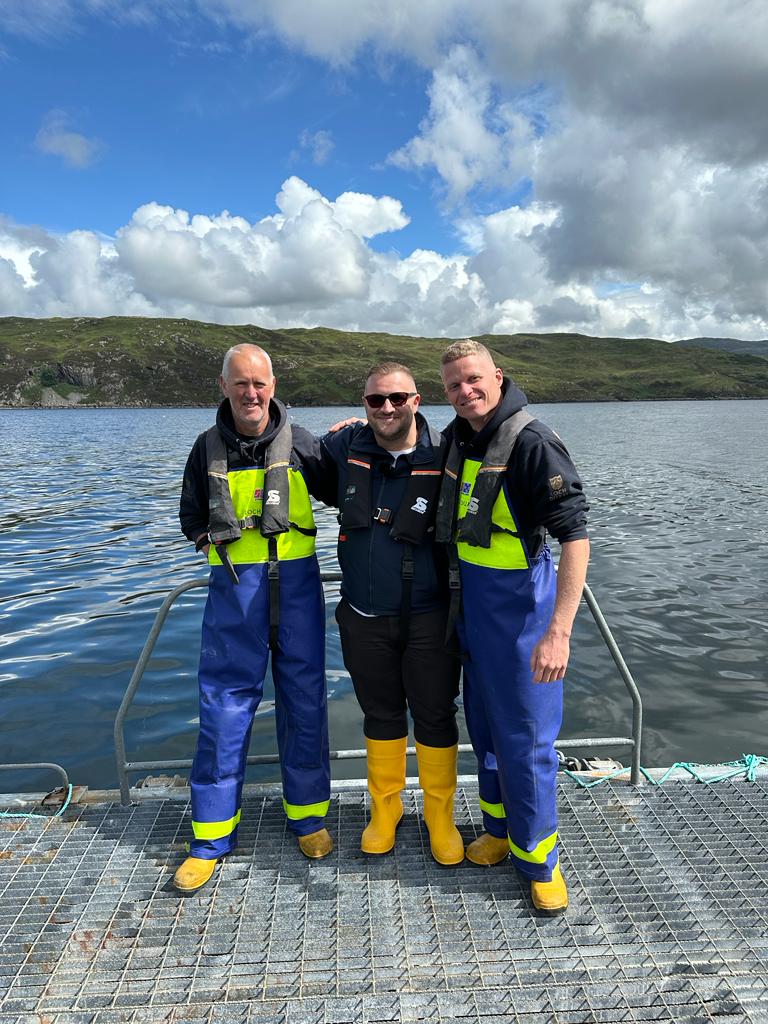 Thomas Leatherbarrow with Loch Duart team