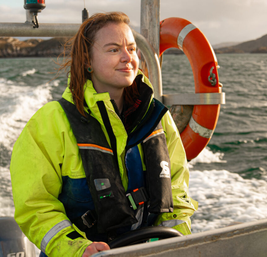 woman on boat